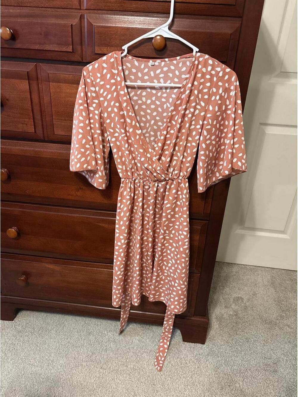 SHEIN Women's Orange and Pink Dress